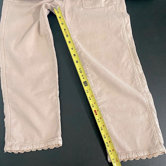 THE GREAT. Linen Cargo Straight Leg Cropped Pants - Picture 14 of 17